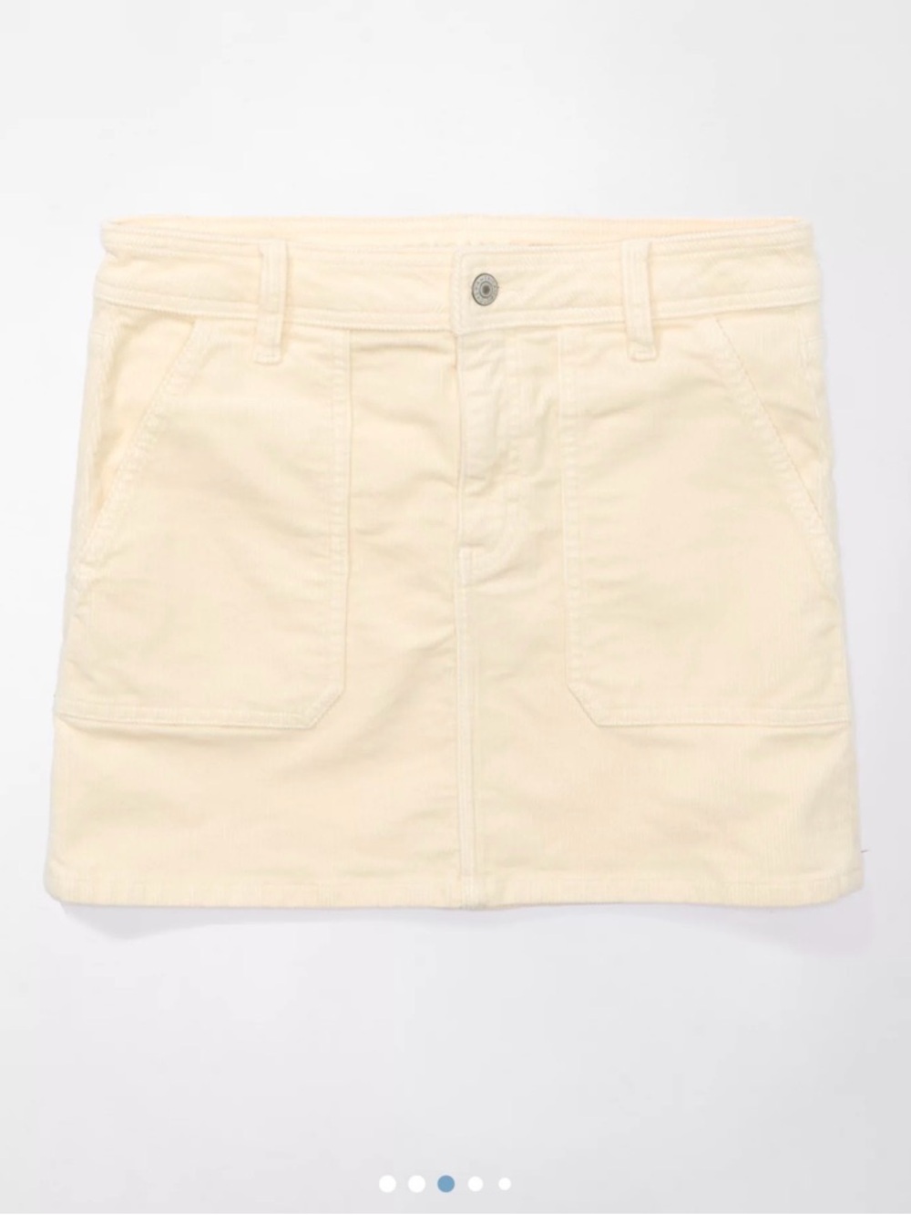 American Eagle NWTS Cream High Rise Corduroy Mini Skirt - Women size 12 - Picture 3 of 9